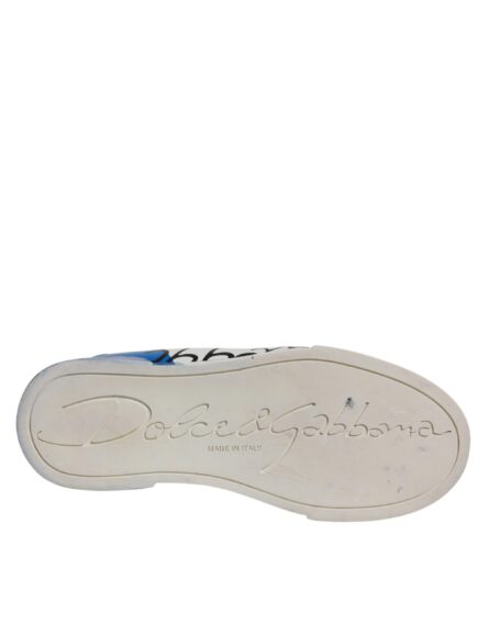 White Blue Logo Portofino Sneakers Shoes - Image 7