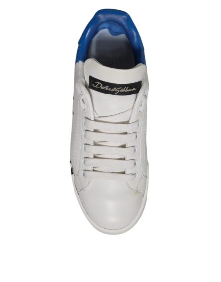 White Blue Logo Portofino Sneakers Shoes - Image 8