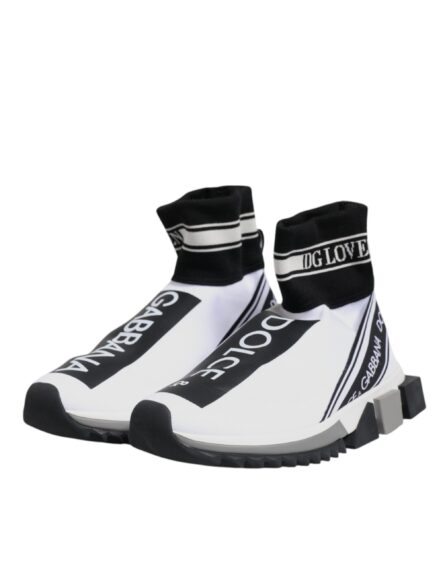 White Black Sorrento Socks Sneakers Shoes - Image 3
