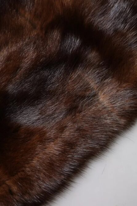 Black Brown Stripe Fur Shawl Wrap Scarf - Image 5
