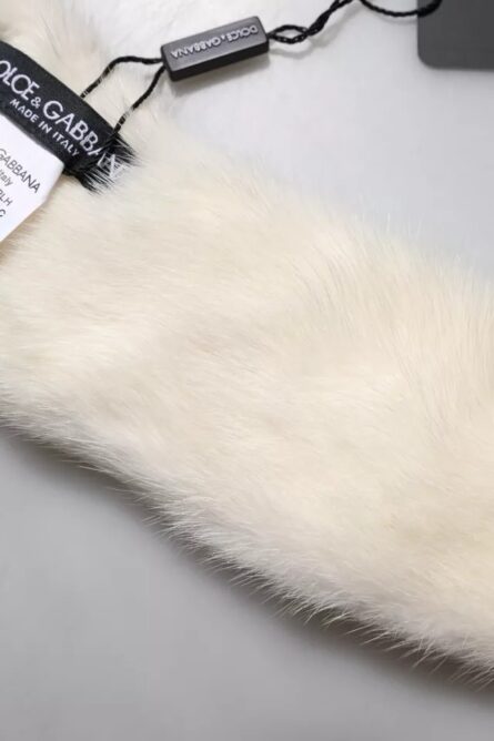 White Mink Fur Collar Women Neck Wrap Scarf - Image 3
