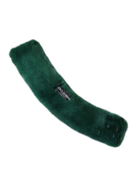 Green Mink Fur Collar Women Neck Wrap Scarf - Image 2