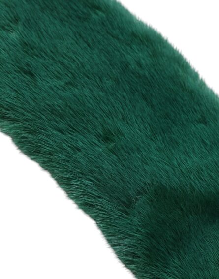 Green Mink Fur Collar Women Neck Wrap Scarf - Image 3