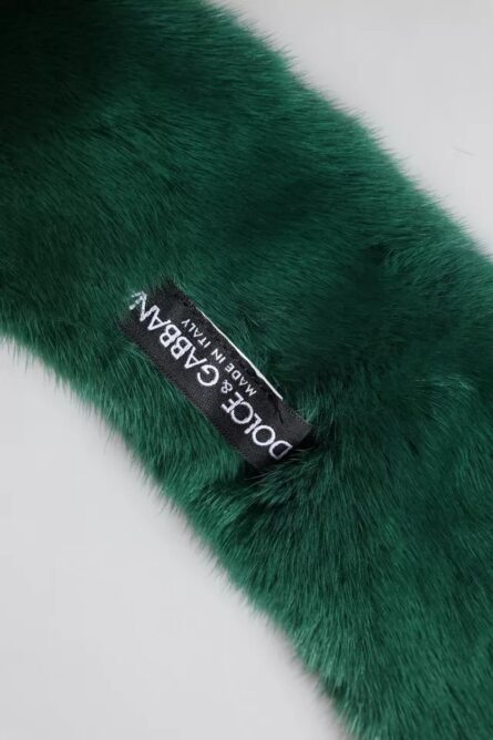 Green Mink Fur Collar Women Neck Wrap Scarf - Image 5