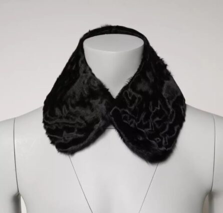 Black Lamb Fur Collar Women Neck Wrap Scarf - Image 6