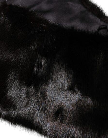 Black Fur Shawl Neck Wrap Cover Collar Scarf - Image 3