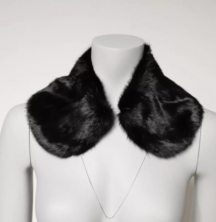 Black Fur Shawl Neck Wrap Cover Collar Scarf - Image 7