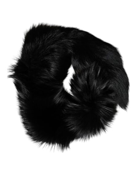 Black Fox Fur Neck Wrap Warmer Winter Scarf - Image 4