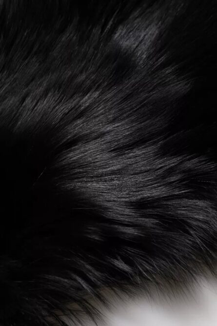 Black Fox Fur Neck Wrap Warmer Winter Scarf - Image 5