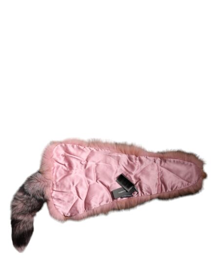 Pink Frost Fox Fur Neck Warmer Winter Scarf - Image 2