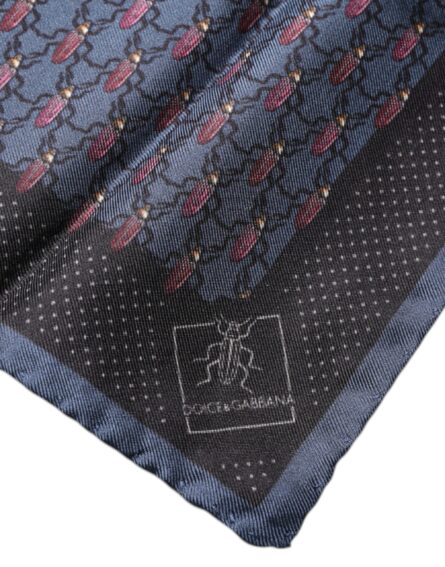 Dark Blue Beetle Square Handkerchief Scarf - Image 3