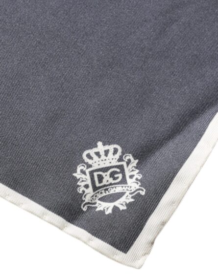 Gray Crown Logo Square Handkerchief Scarf - Image 4