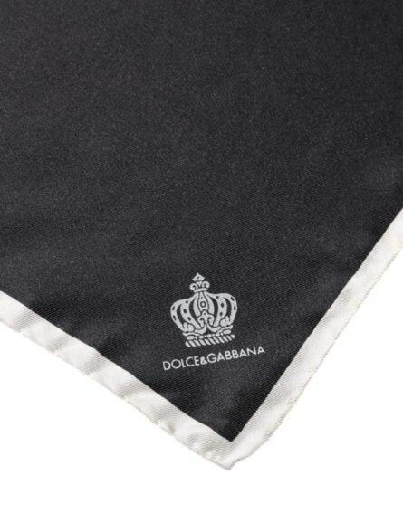 Black Crown Logo Square Handkerchief Scarf - Image 4