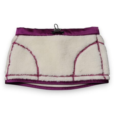 White Purple Cashmere Fleece Neck Warmer Scarf - Image 3