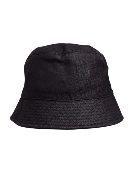 Black Wide Brim Nylon Bucket Hat - Image 3