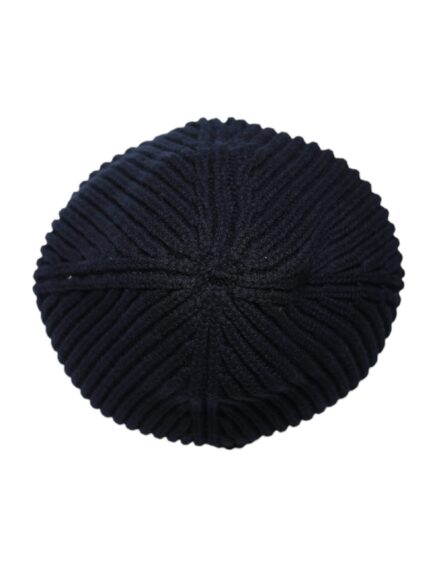 Blue Cashmere Knitted Winter Beanie Hat - Image 5