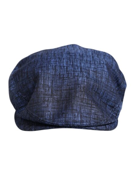 Blue Cotton Stretch Newsboy Hat - Image 2