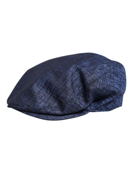 Blue Cotton Stretch Newsboy Hat - Image 3