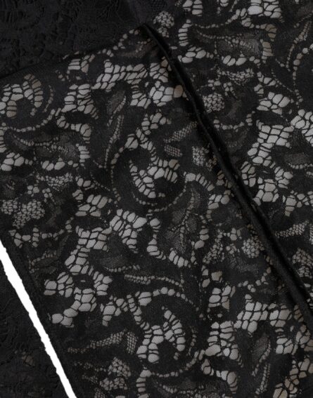 Black Floral Lace Whole Head Wrap Hat - Image 3