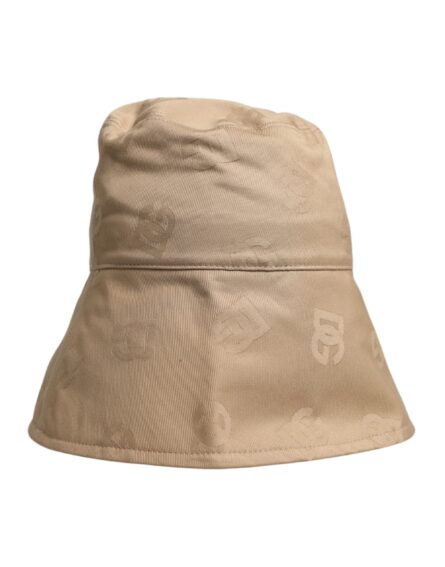 Beige Logo Monogram Cotton Bucket Cap - Image 3