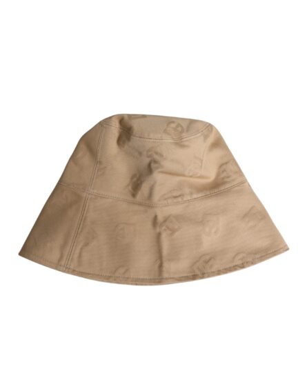 Beige Logo Monogram Cotton Bucket Cap - Image 6
