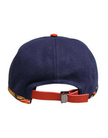 Blue Cotton 6 Panels Baseball Cap - Image 4
