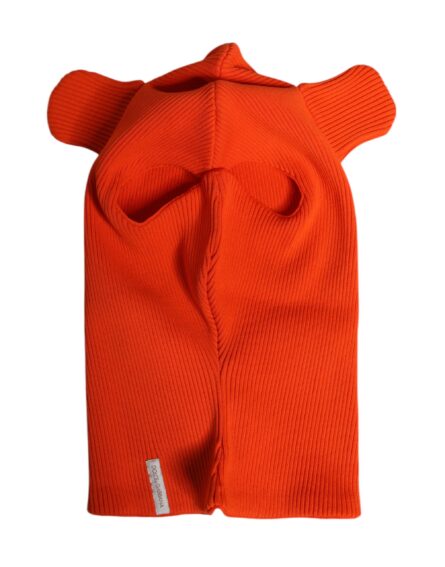 Orange Cotton Whole Head Wrap Balaclava Hat - Image 3