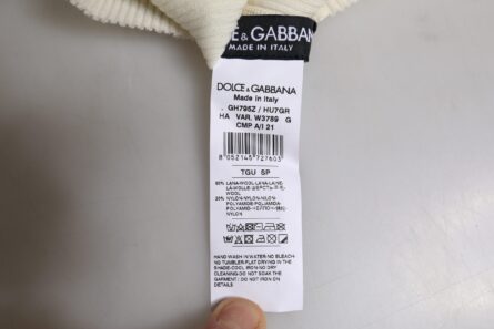 Beige Wool Blend Knitted Beanie Cap - Image 5