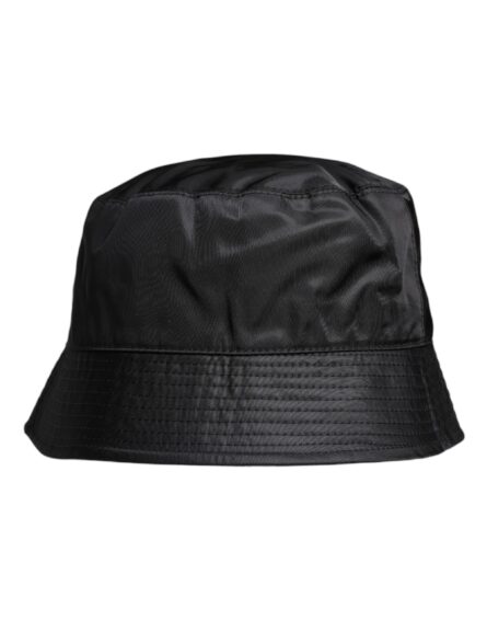 Black Cotton Wide Brim Bucket Hat - Image 3