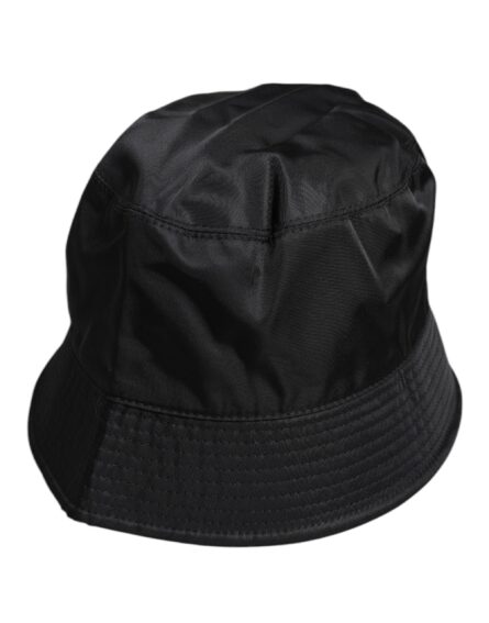 Black Cotton Wide Brim Bucket Hat - Image 4