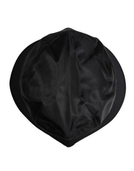 Black Cotton Wide Brim Bucket Hat - Image 5