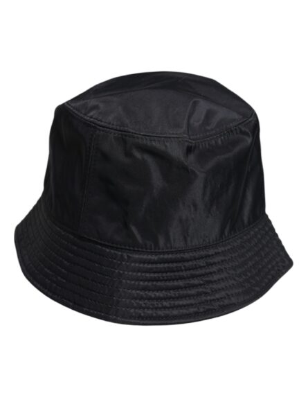 Black Cotton Wide Brim Bucket Hat - Image 4
