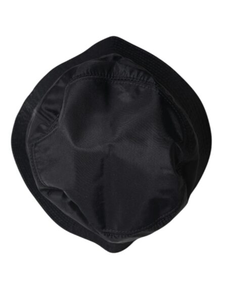Black Cotton Wide Brim Bucket Hat - Image 6
