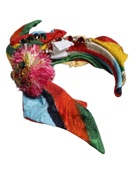 Multicolor Floral Crystal Embellished Diadem Headband - Image 6