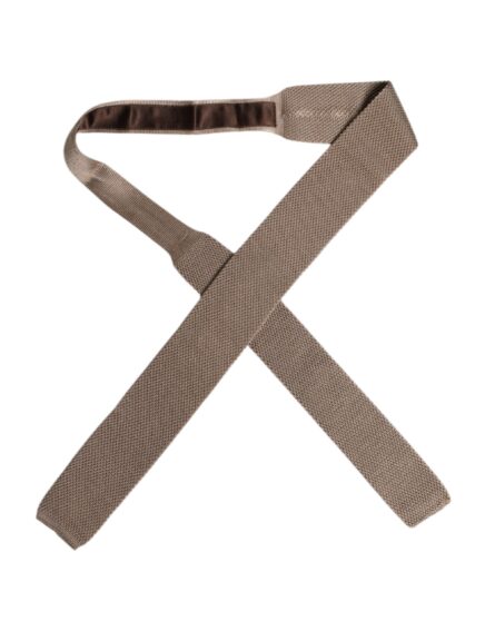 Brown Silk Adjustable Necktie Tie - Image 4