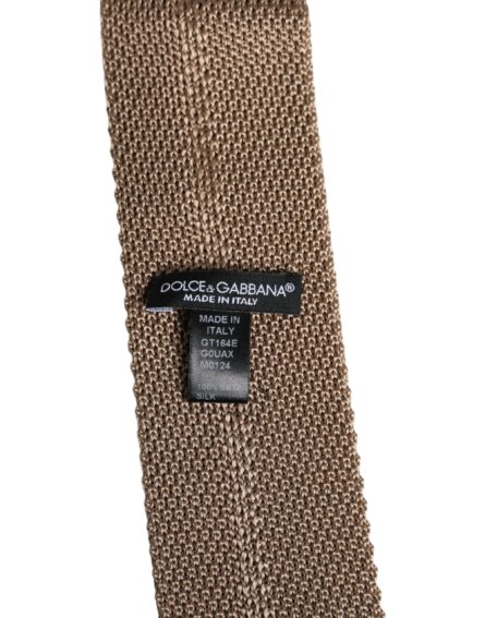 Brown Silk Adjustable Necktie Tie - Image 5