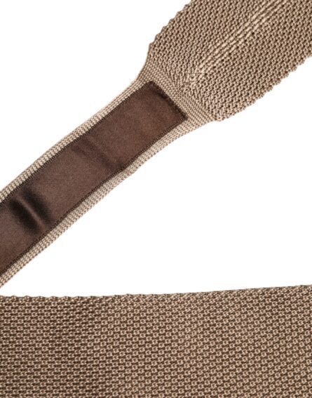 Brown Silk Adjustable Necktie Tie - Image 6