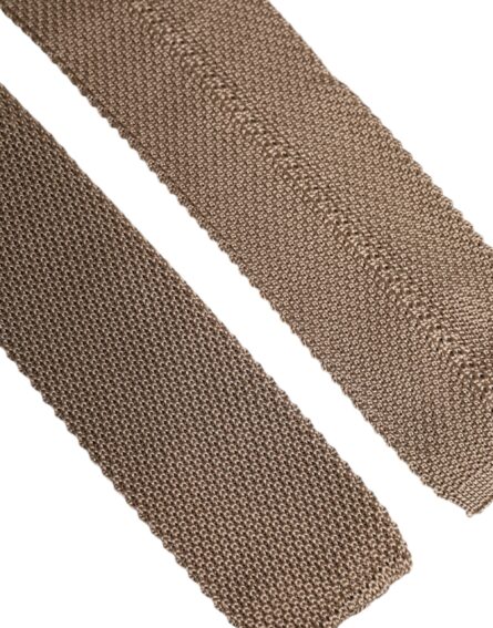 Brown Silk Adjustable Necktie Tie - Image 7