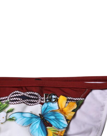 White Floral Print Swimsuit Bikini Bottom Swimwear - Image 3