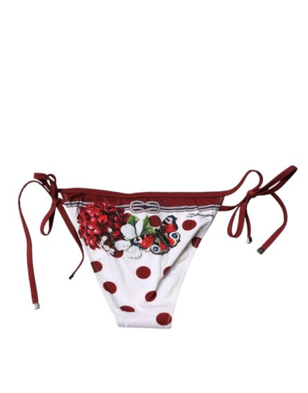 White Floral Print Swimsuit Bikini Bottom Swimwear - Image 4