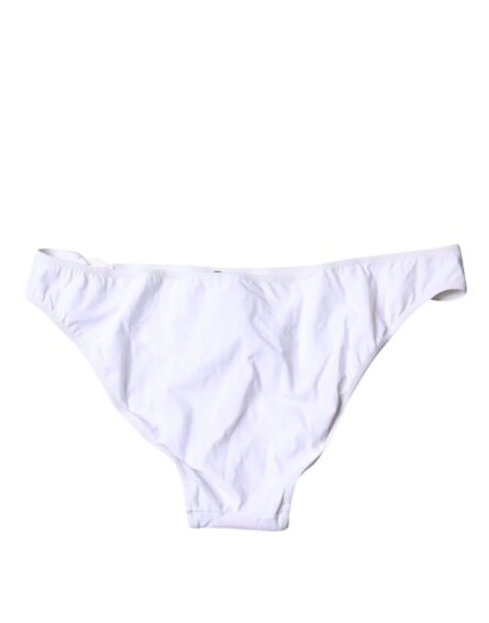 White Nylon Beachwear Bikini Bottom Swimwear - Image 4
