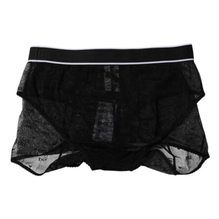 Black Tulle Nylon Mid Waist Panty Underwear - Image 5