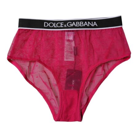 Fuchsia Tulle Nylon Mid Waist Panty Underwear - Image 3