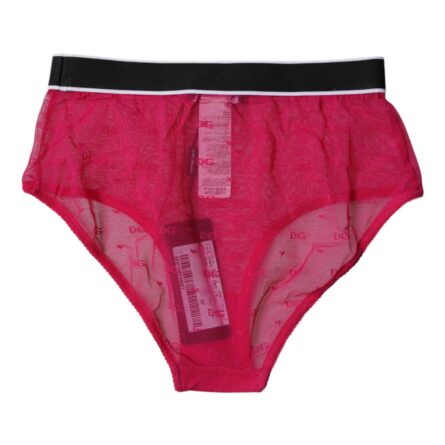 Fuchsia Tulle Nylon Mid Waist Panty Underwear - Image 5