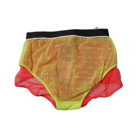 Red Yellow Tulle Mid Waist Panty Underwear - Image 5