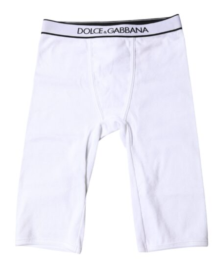White Logo Cotton Cropped Tights Underwear - Image 2
