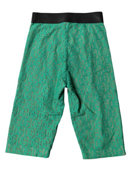 Green Logo Monogram Cropped Tights Underwear - Image 4