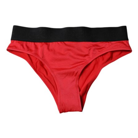 Red Nylon Stretch Mid Waist Panty Underwear - Image 3