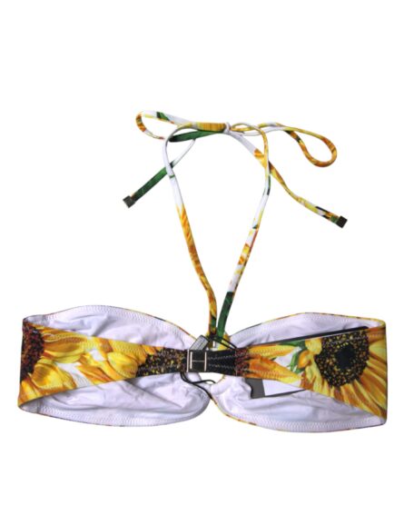 Multicolor Floral Halter Beachwear Bikini Top Swimwear - Image 4