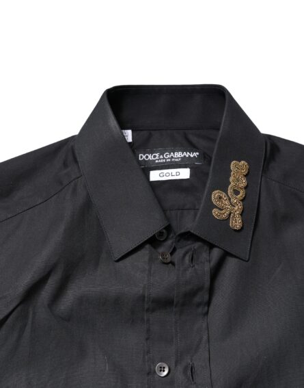 Black Love Embroidery GOLD Formal Dress Shirt - Image 4